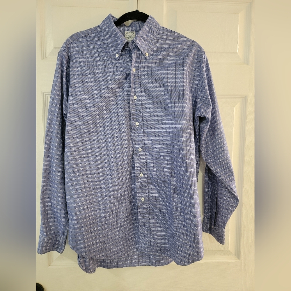 Brooks Brothers Blue Plaid Button Down Shirt